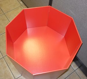 octagonal retail dump display bin