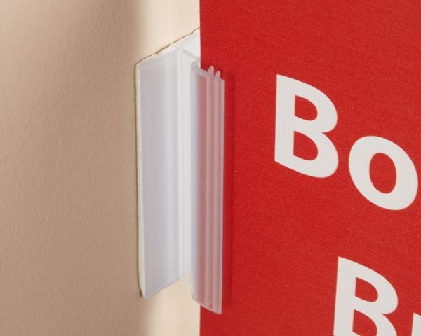 Adhesive Hinged Gripper Sign Holder